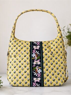 NWOT Vera Bradley Yellow Quilted Floral Butterfly Shoulder Bag Cottagecore